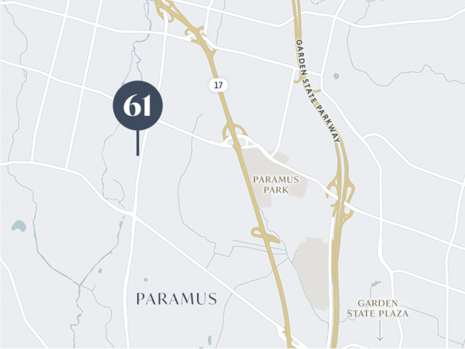 <p class="text-size-header-48" textalign="left"><span class="text-size-header-48">A stone’s throw away from nearby amenities.</span></p> at 61 South Paramus