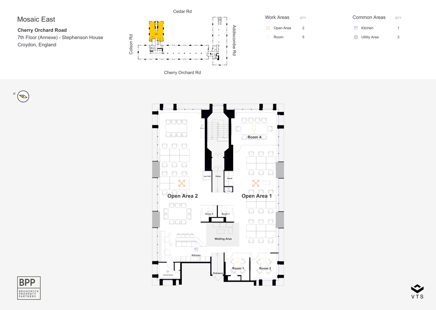 Floor plan of Partial 7th Floor (Annexe) - Stephenson House, Mosaic East, Cherry Orchard Road