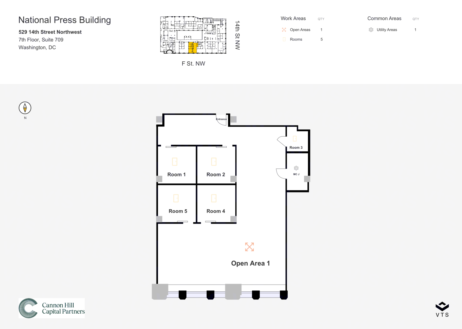 Floor plan of Partial 7th Floor, Suite 709, National Press Building , 529 14th Street Northwest