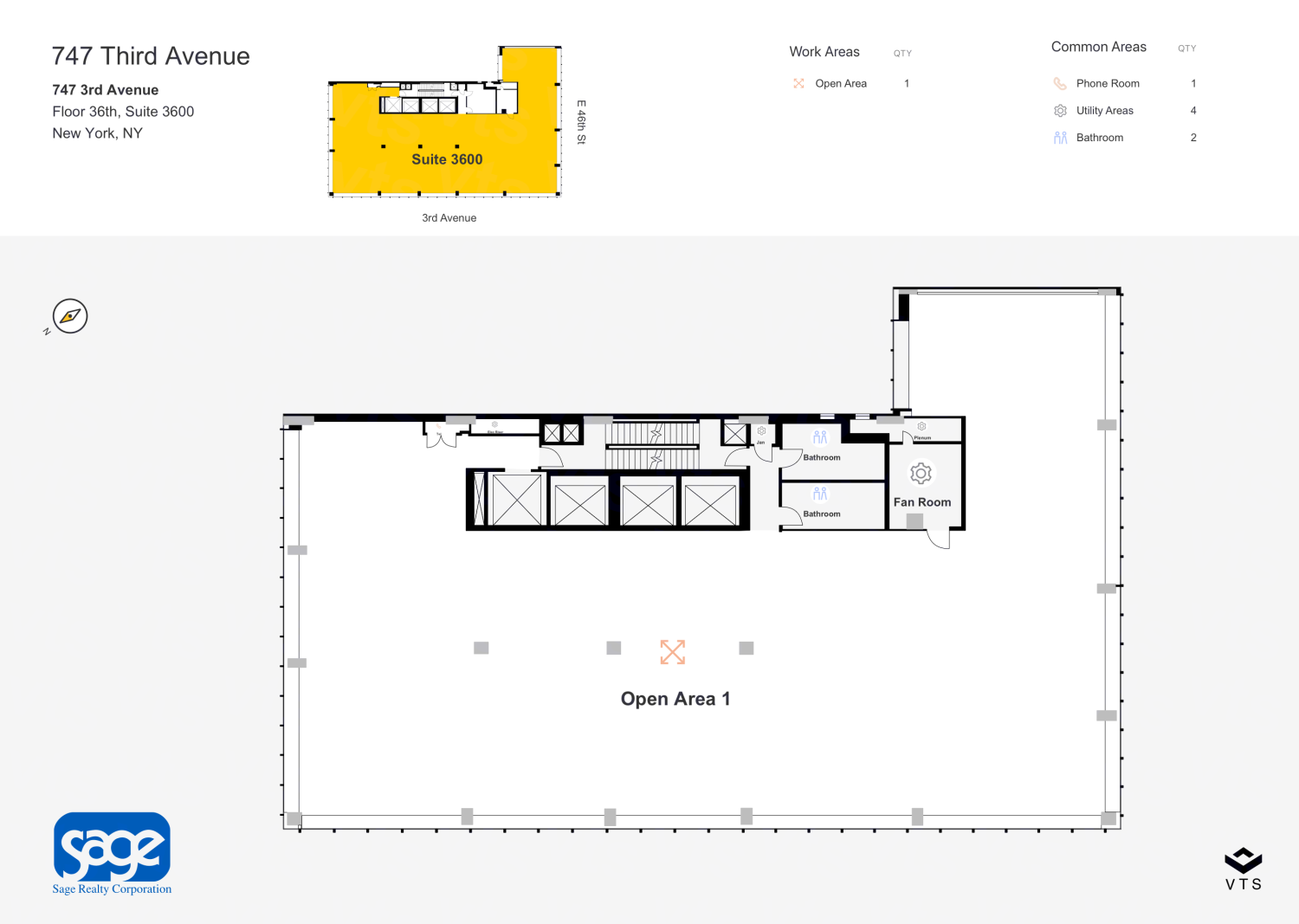 Entire 36th Floor, Suite 3600 Commercial Space for Rent at 747 Third ...