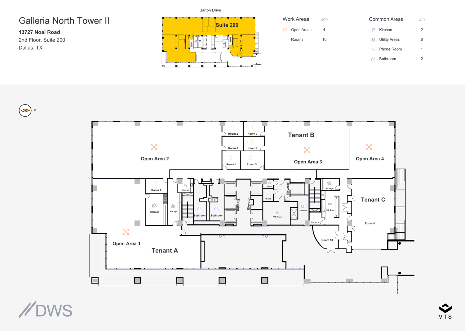 Entire 2nd Floor, Suite 200 Commercial Space for Rent at 13727 Noel ...