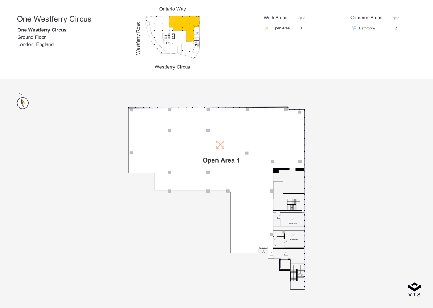 Partial Ground Floor Commercial Space for Rent at One Westferry Circus ...