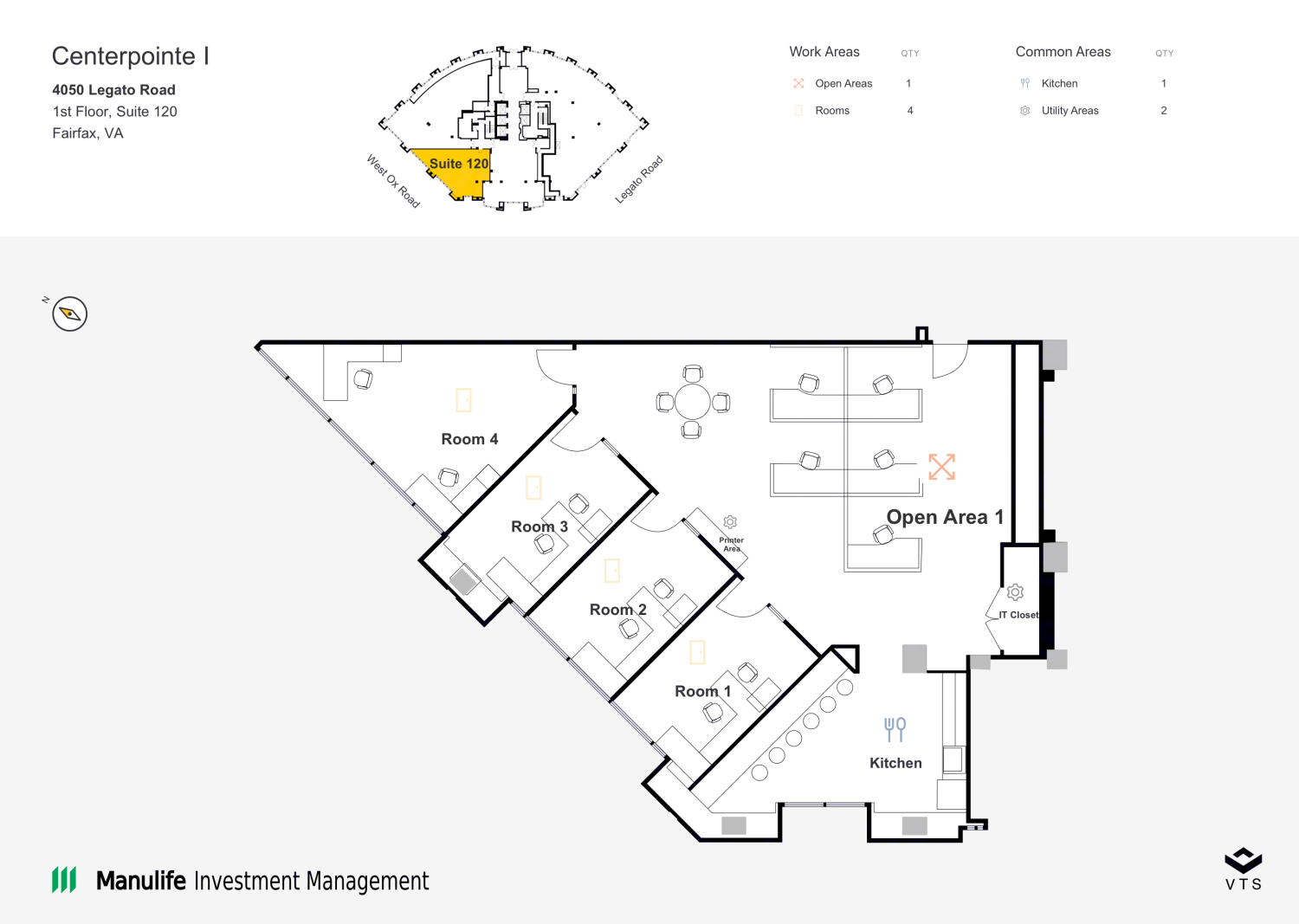 Partial 1st Floor, Suite 120 Commercial Space for Rent at 4050 Legato ...