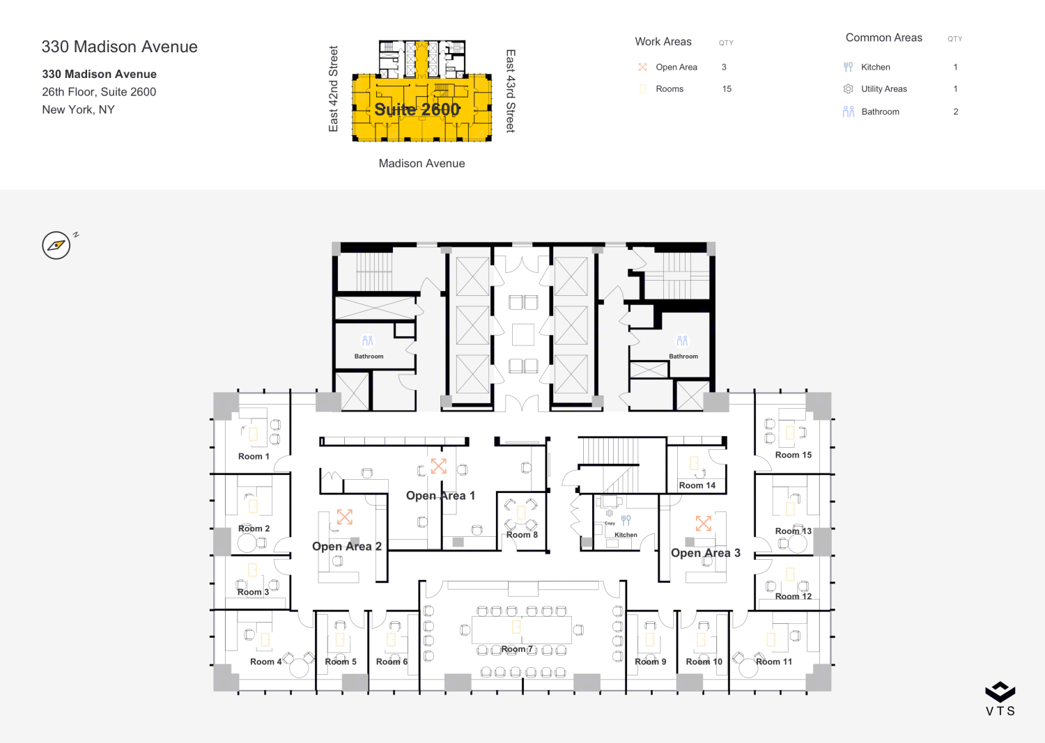 Floor plan of Entire 26th Floor, Suite 2600, 330 Madison Avenue