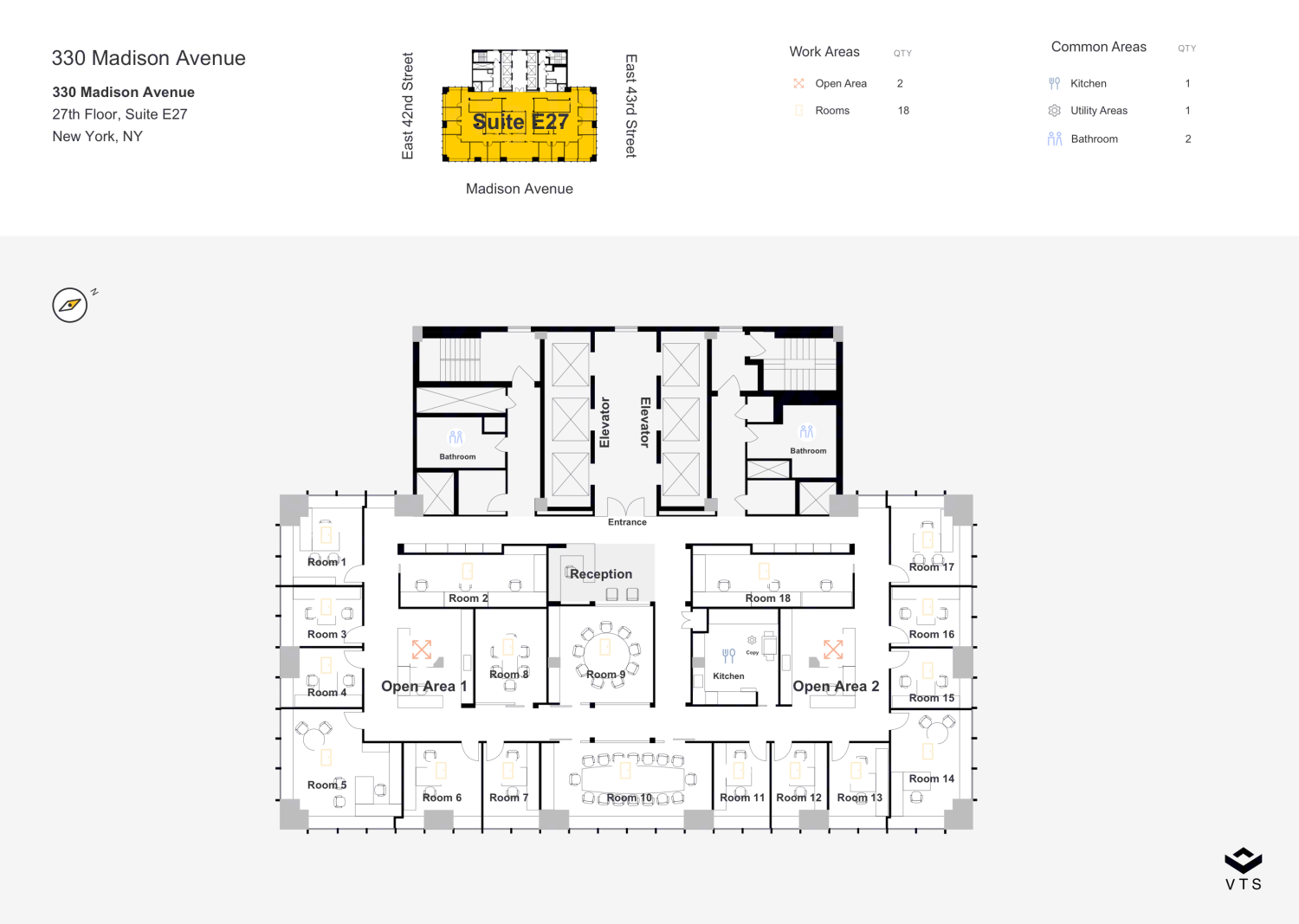 Entire 27th Floor, Suite 2700 Commercial Space for Rent at 330 Madison ...