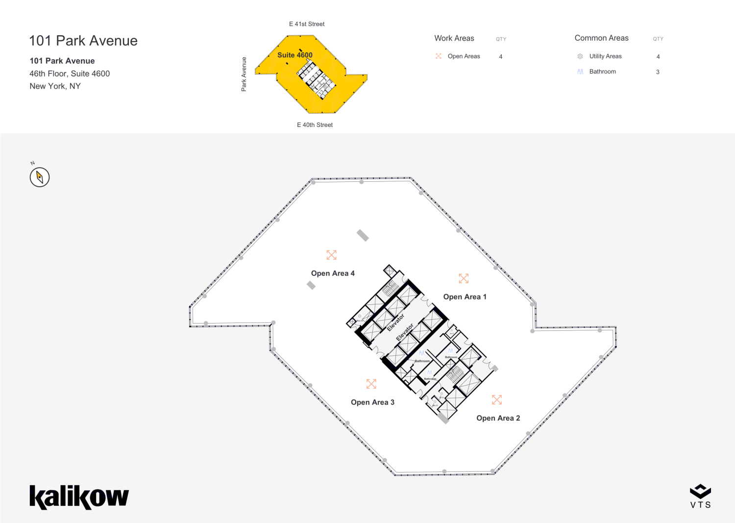 Floor plan of Entire 46th Floor, Suite 4600, 101 Park Avenue