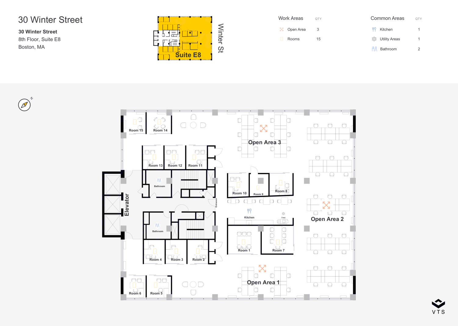 Entire 8th Floor, Suite E8 Commercial Space For Rent At 30 Winter 