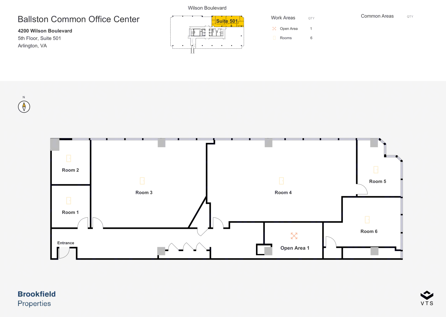 Partial 5th Floor, Suite 501 Commercial Space for Rent at 4200 Wilson ...