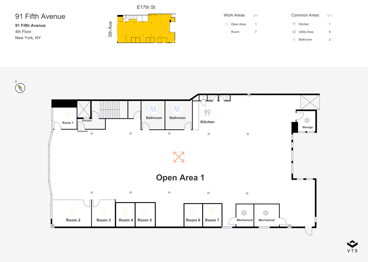 Floor plan of Entire 4th Floor, 91 Fifth Avenue