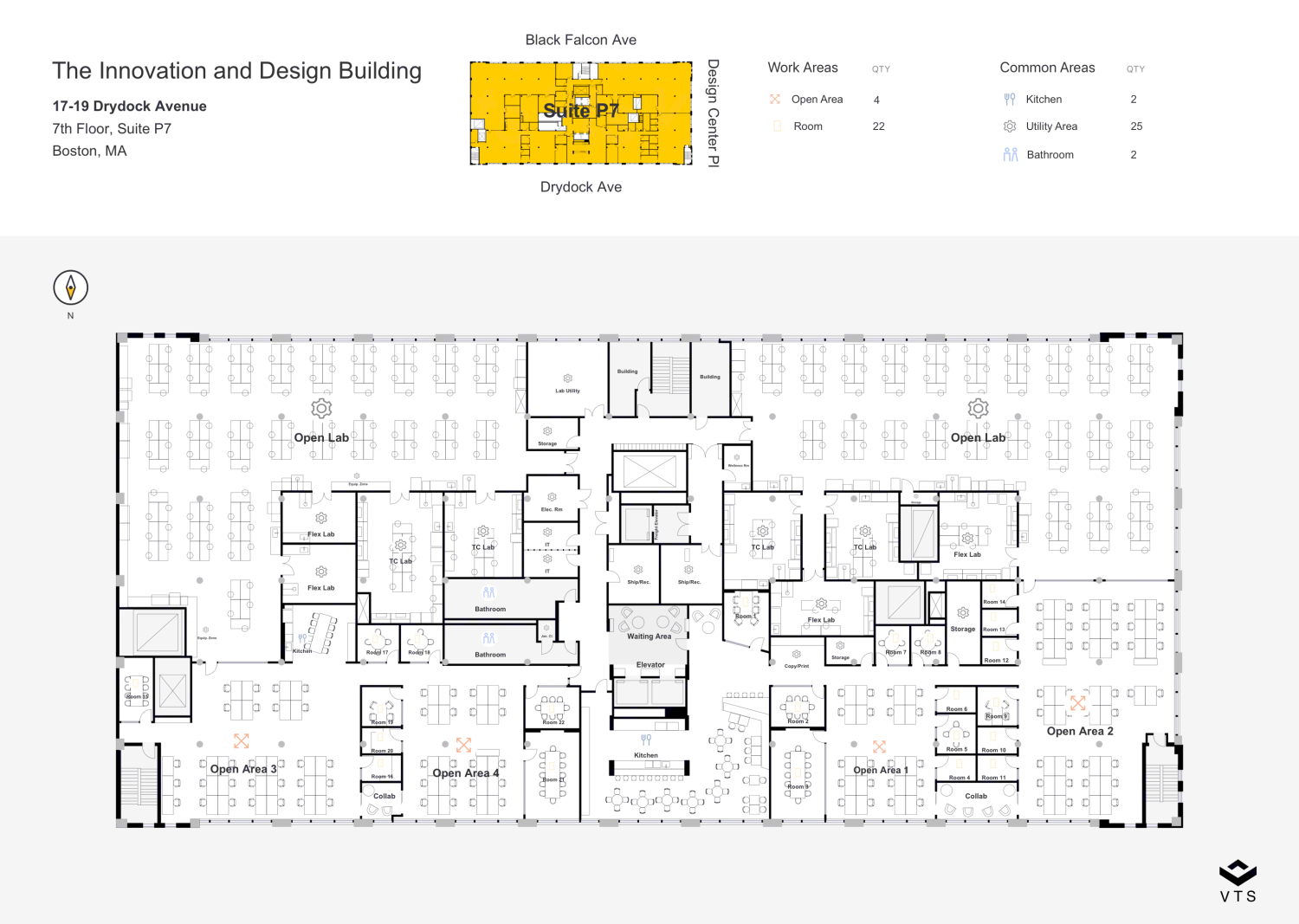 Entire 7th Floor, Suite P7 Commercial Space For Rent At 17-19 Drydock 