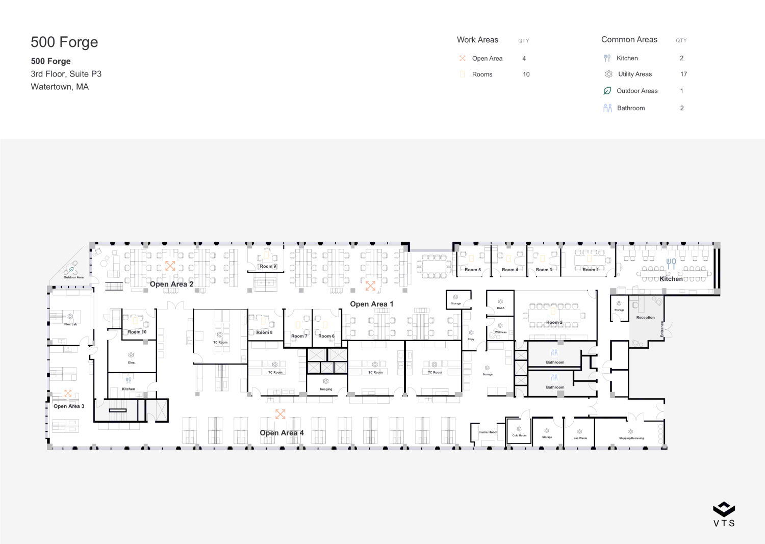 Partial 3rd Floor, Suite P3 Commercial Space for Rent at 500 Forge | VTS