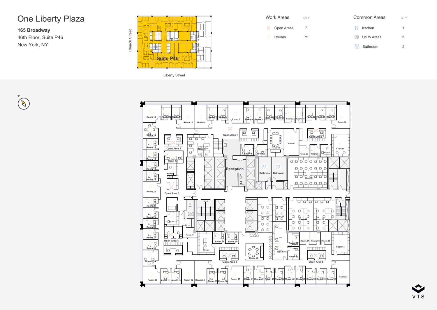 Partial 46th Floor, Suite P46 Commercial Space for Rent at 165 Broadway ...