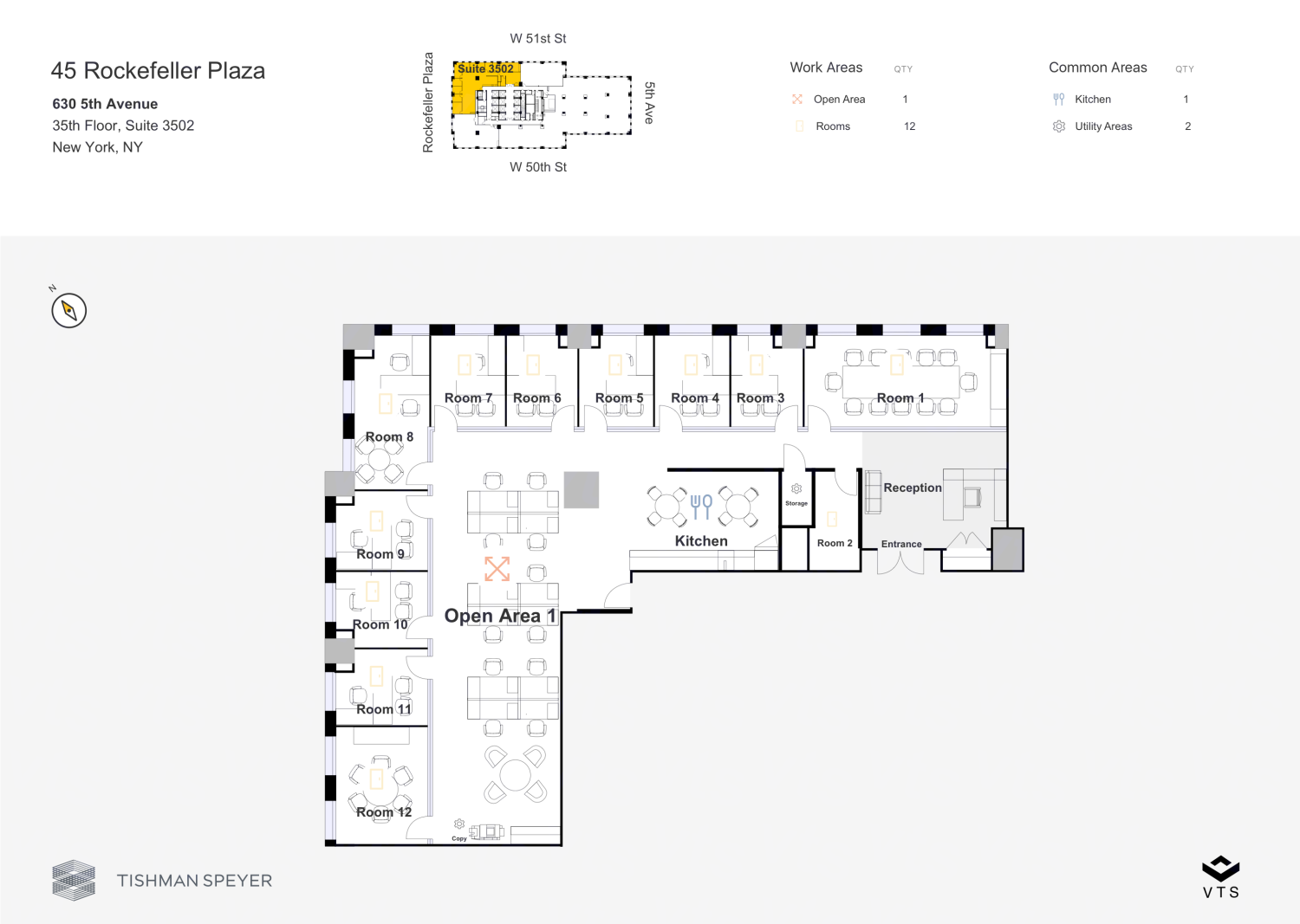 Partial 35th Floor, Suite 3502 Commercial Space for Rent at 630 5th ...