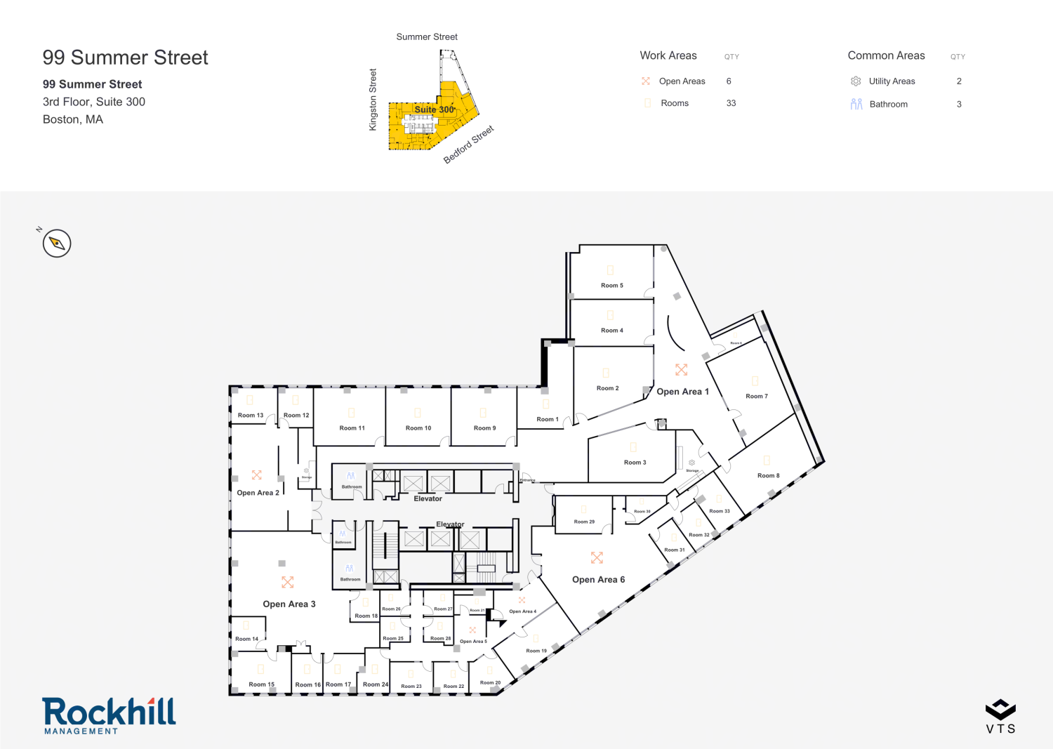 Entire 3rd Floor, Suite 300 Commercial Space for Rent at 99 Summer ...