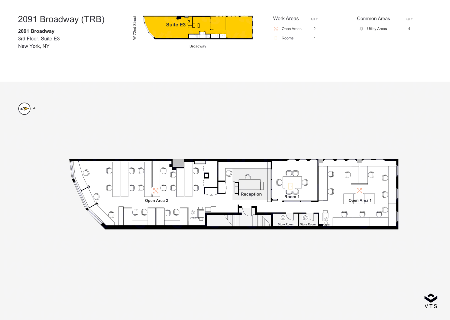 Entire 3rd Floor, Suite E3 Commercial Space For Rent At 2091 Broadway 