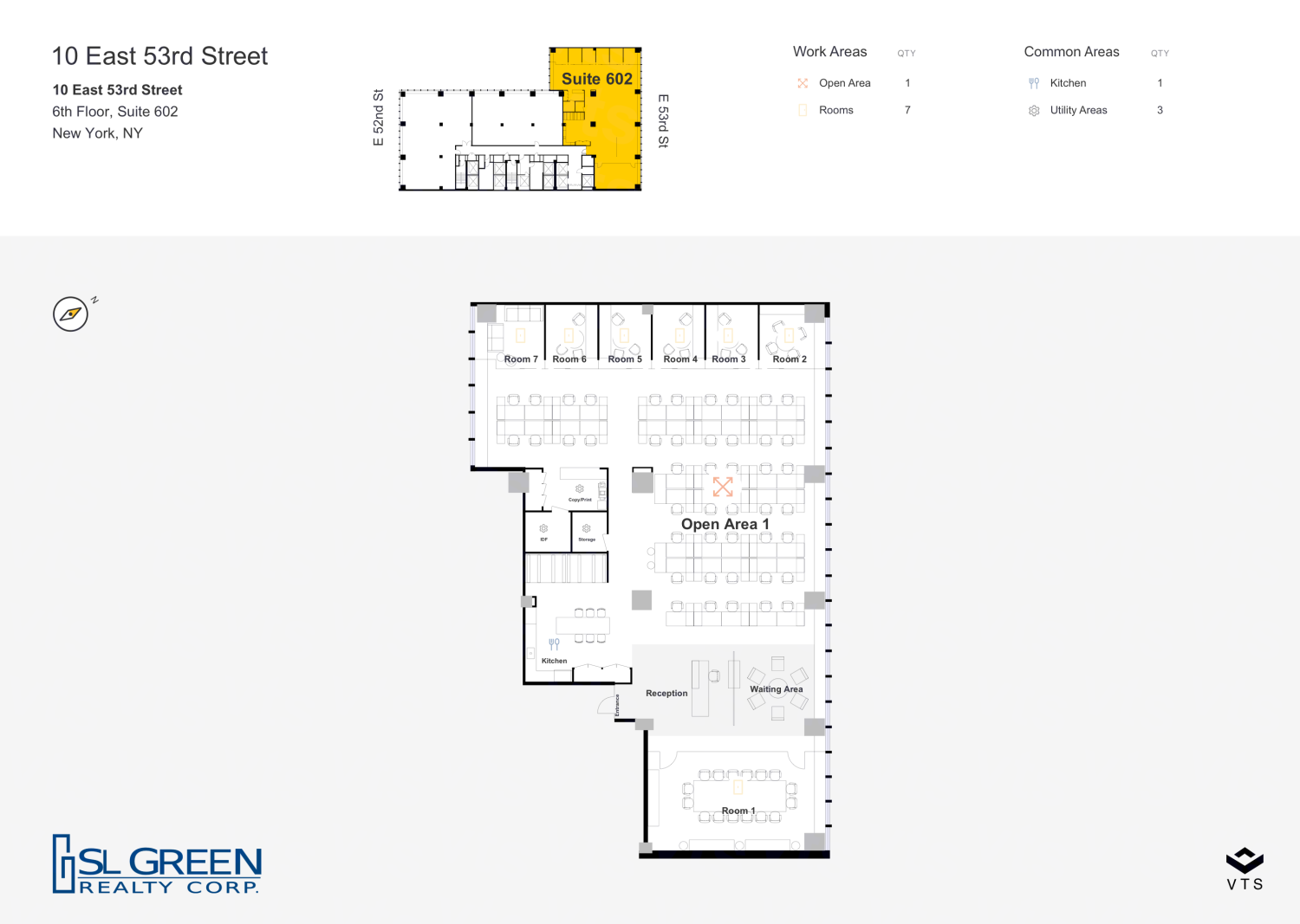 Partial 6th Floor, Suite 602 Office Space for Rent at 10 East 53rd ...