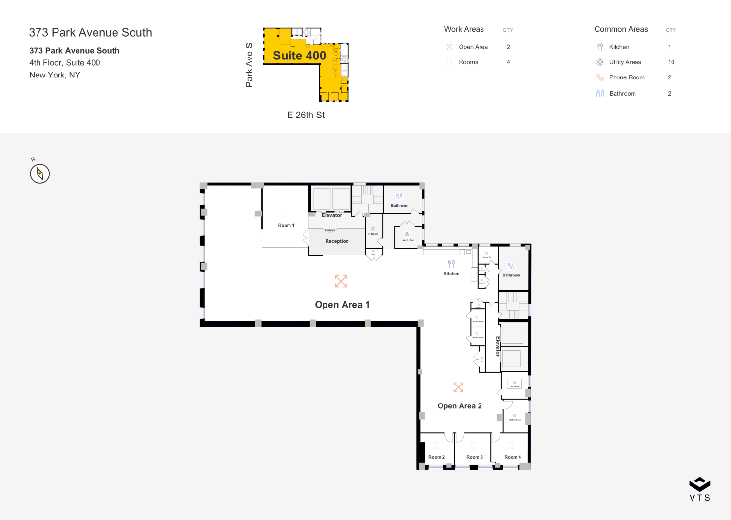 Floor plan of Entire 4th Floor, Suite 400, 373 Park Avenue South