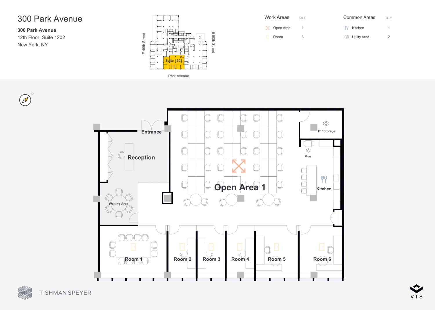 Partial 12th Floor, Suite 1202 Commercial Space for Rent at 300 Park ...