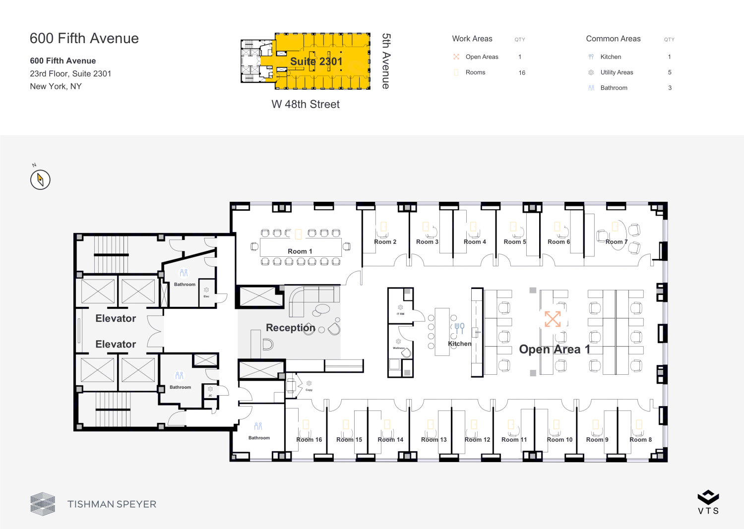 Entire 23rd Floor, Suite 2301 Commercial Space for Rent at 600 Fifth ...