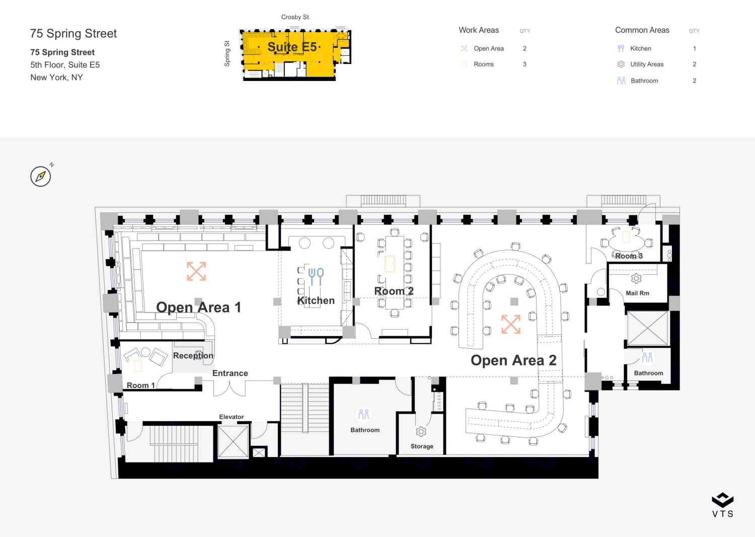 Entire 5th Floor, Suite E5 Commercial Space for Rent at 75 Spring ...