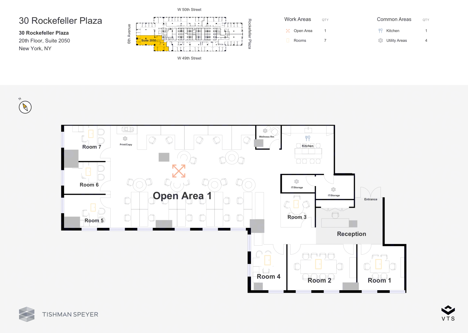 Partial 20th Floor, Suite 2050 Commercial Space for Rent at 30 ...