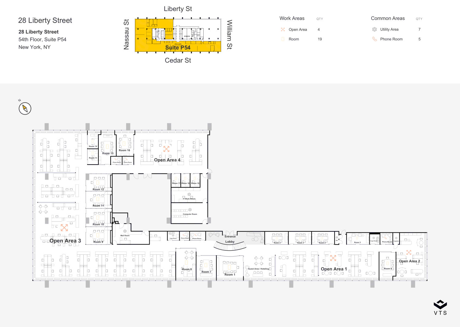 Floor plan of Partial 53rd Floor, Suite P53, 28 Liberty Street