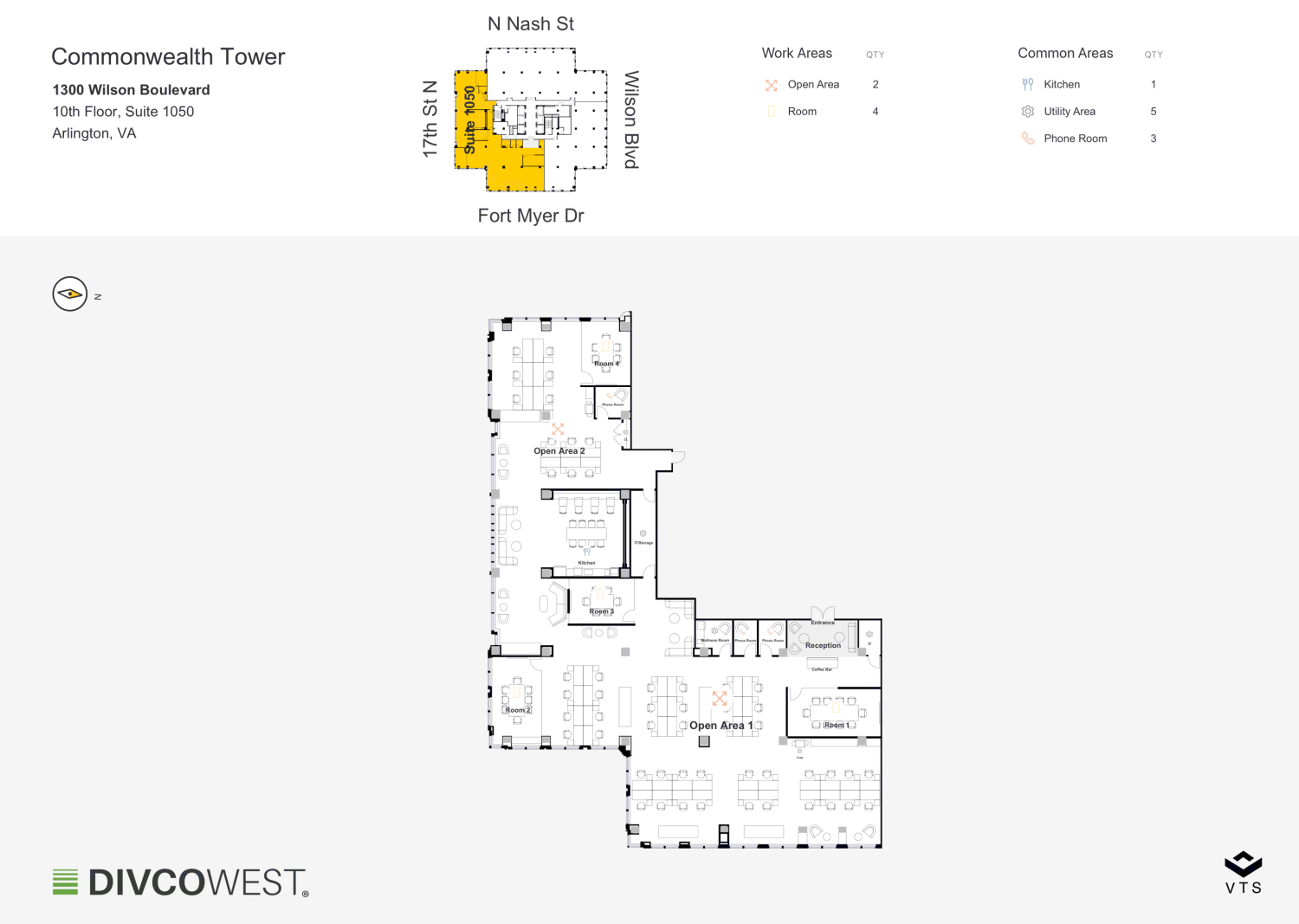 Partial 10th Floor, Suite 1050 Commercial Space for Rent at 1300 Wilson ...