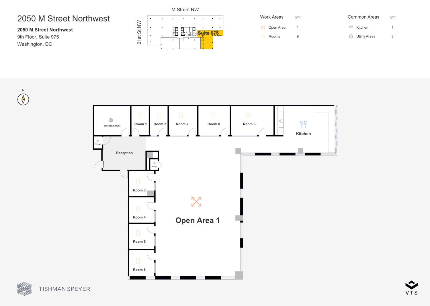 Partial 9th Floor, Suite 975 Commercial Space for Rent at 2050 M Street ...