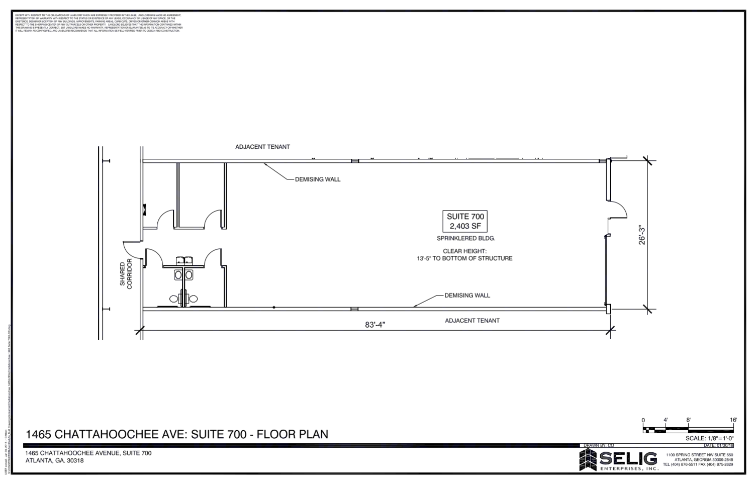 Floor plan of Partial 1st Floor, Suite 700, 1465 Chattahoochee Avenue