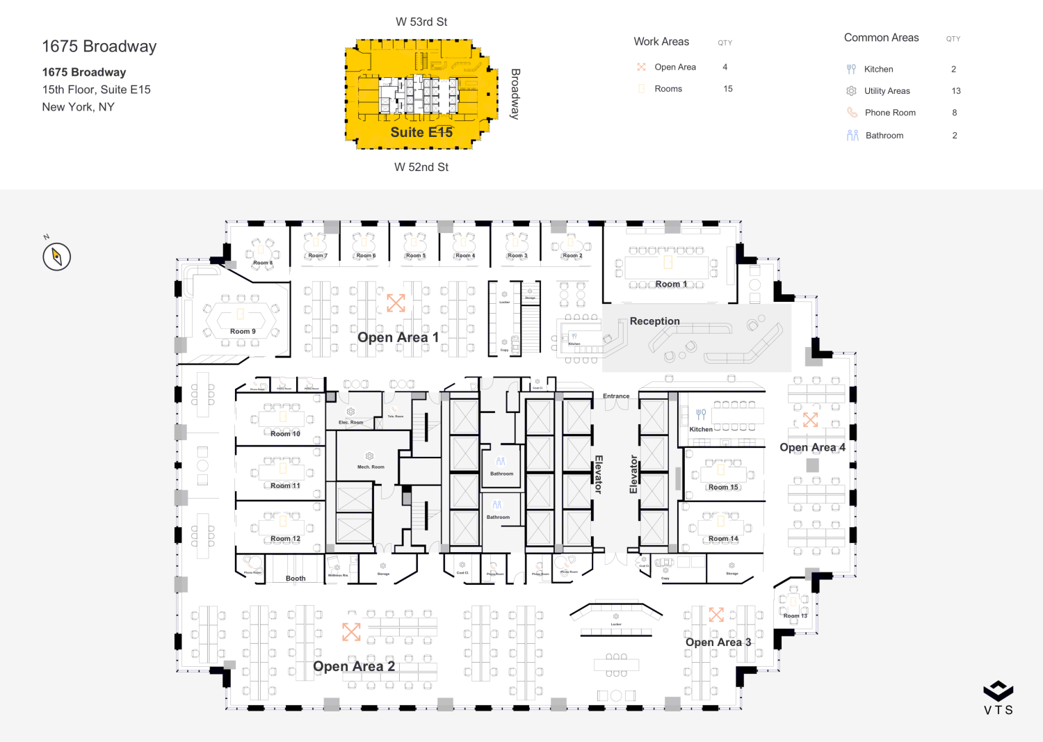 Entire 15th Floor, Suite E15 Commercial Space for Rent at 1675 Broadway ...