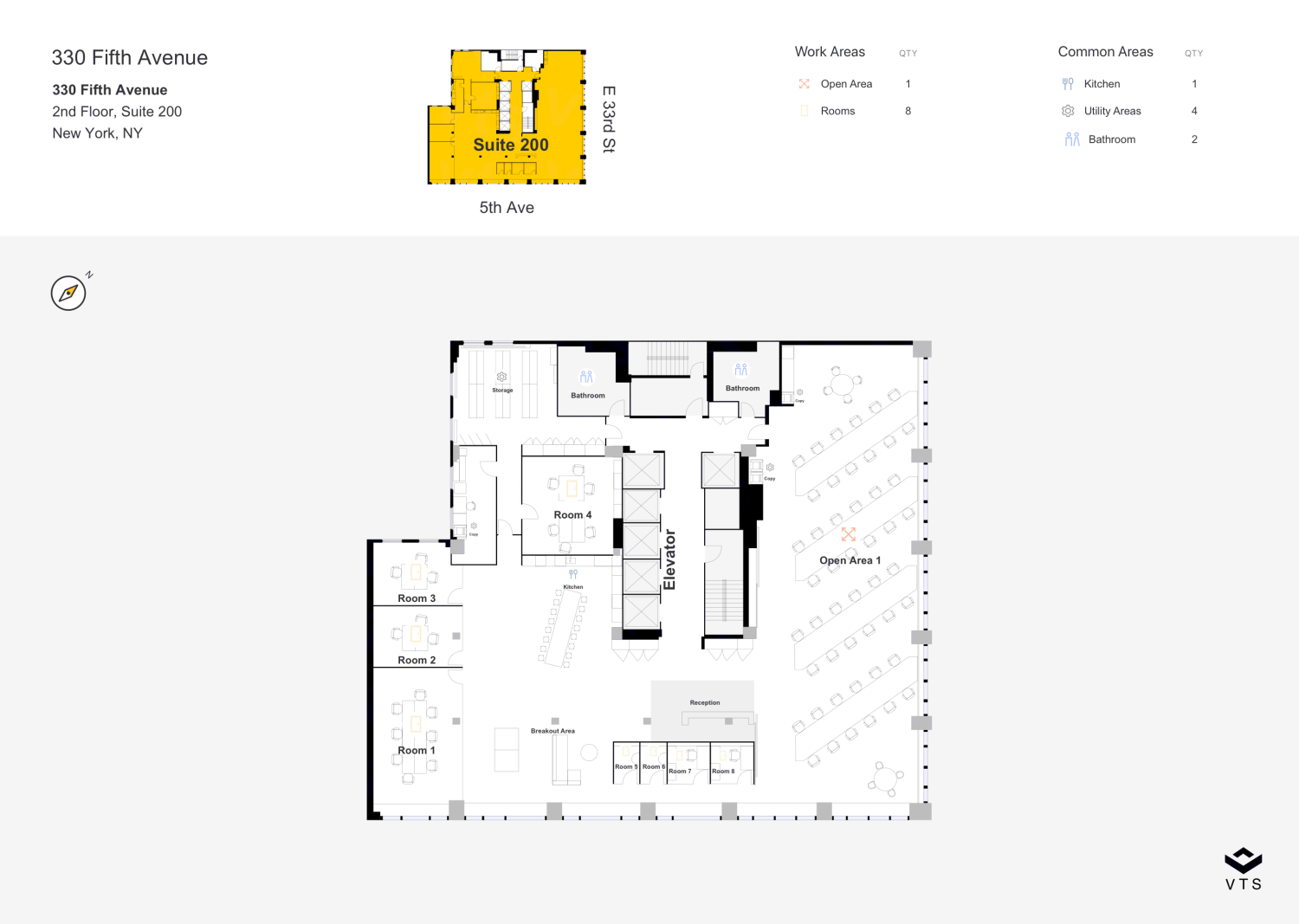 Entire 2nd Floor, Suite 200 Commercial Space for Rent at 330 Fifth ...