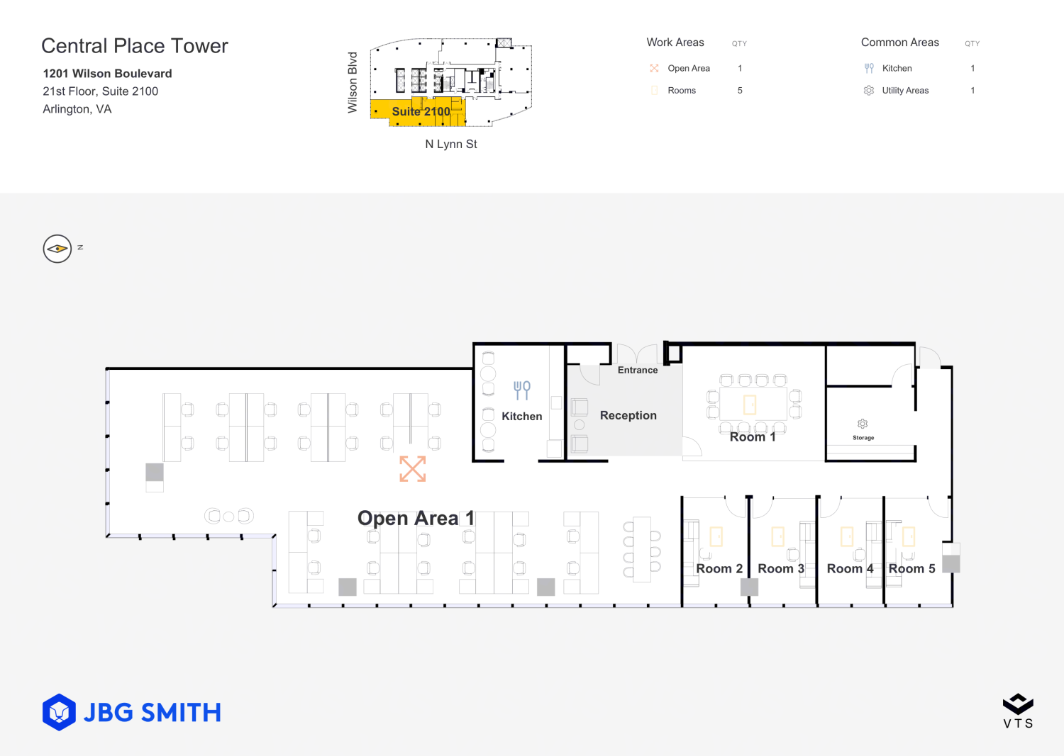 Partial 21st Floor, Suite 2100 Commercial Space for Rent at 1201 Wilson ...