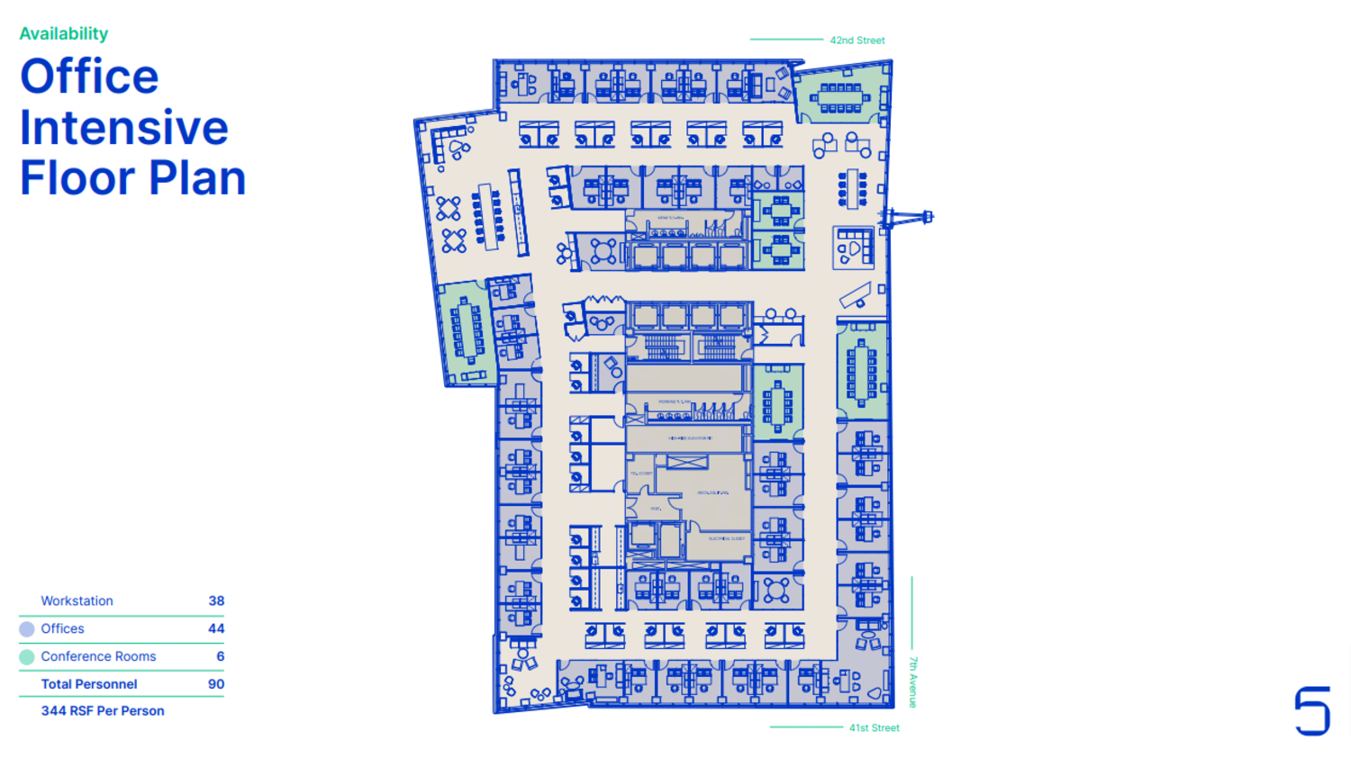 Floor plan of Entire 5th Floor, Suite 500, Five Times Square