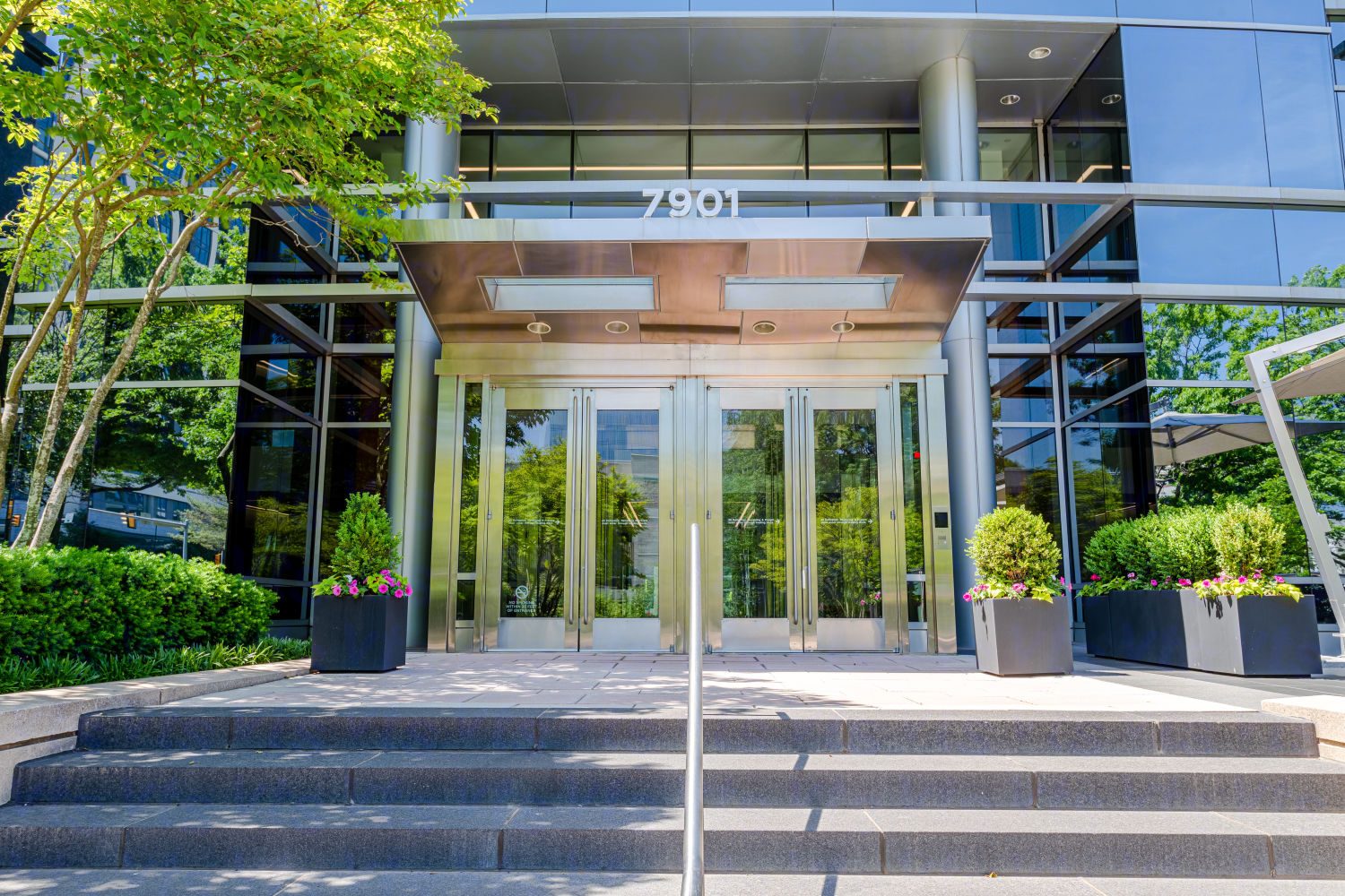 Tysons, VA / USA - September 24, 2019: One of the entrances to