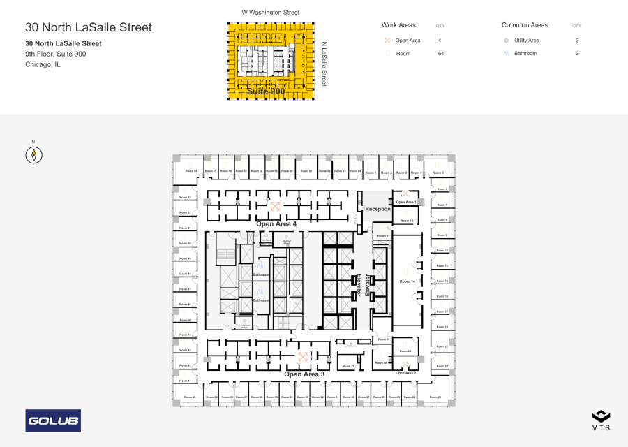 Floor plan - Entire 9th Floor, Suite 900 - 30 North LaSalle Street