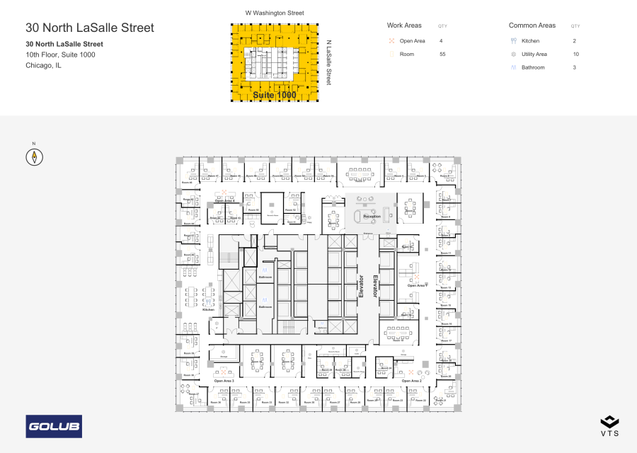 Floor plan - Entire 10th Floor, Suite 1000 - 30 North LaSalle Street