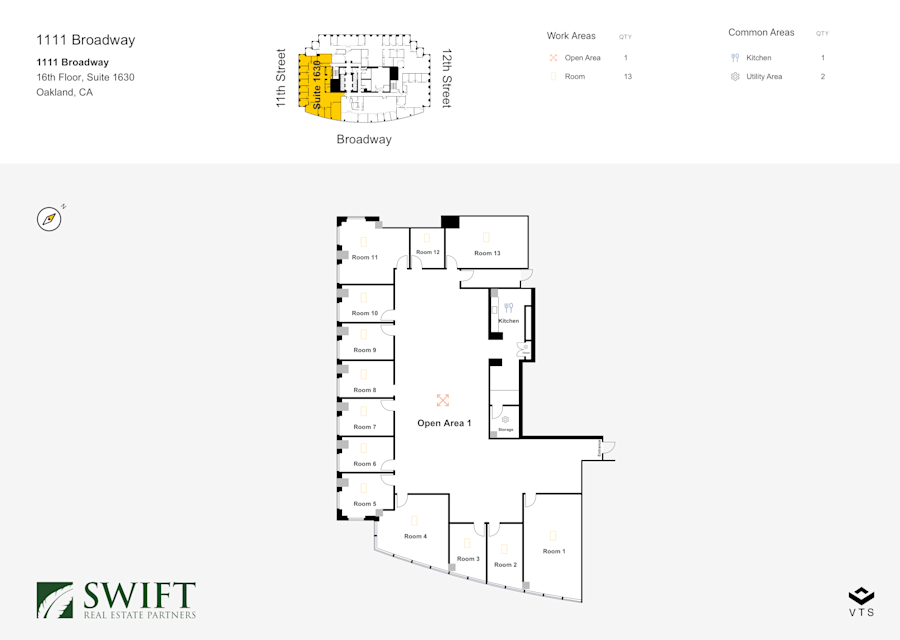 Floor plan - Partial 16th Floor, Suite 1630 - 1111 Broadway