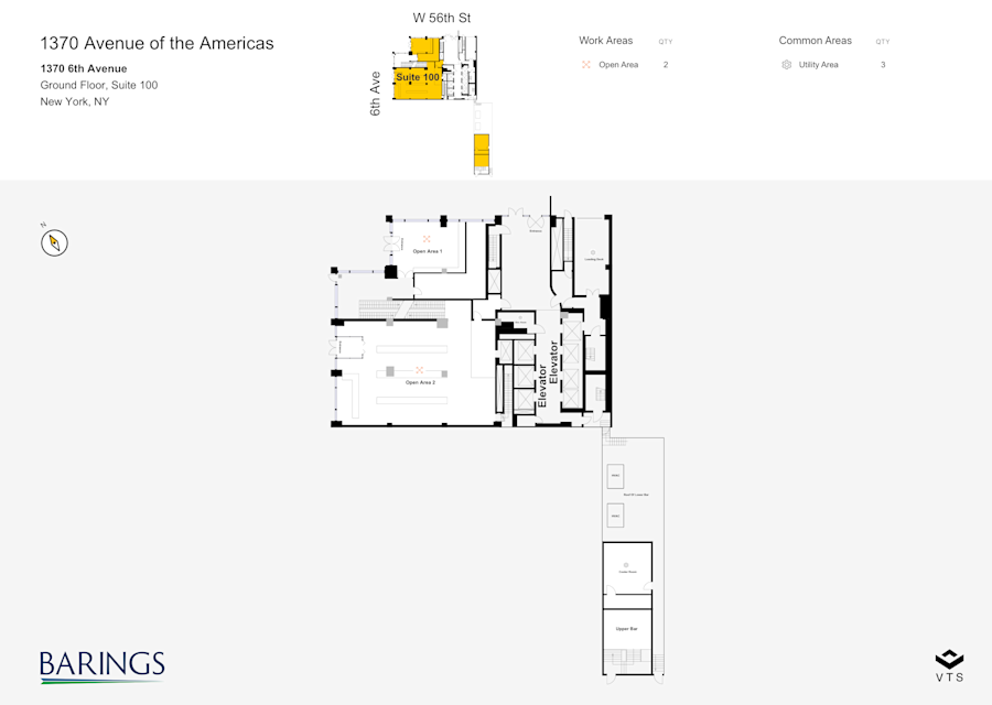 Floor plan - Entire Ground Floor, Suite 100 - 1370 Avenue of the Americas - 1370 6th Avenue