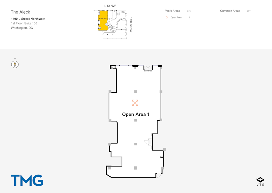 Floor plan - Entire 1st Floor, Suite 100 - The Aleck - 1400 L Street Northwest