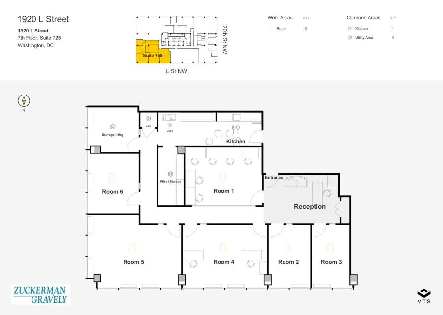 Floor plan - Partial 7th Floor, Suite 725 - 1920 L Street