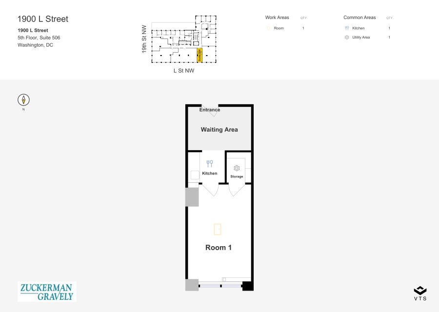 Floor plan - Partial 5th Floor, Suite 506 - 1900 L Street