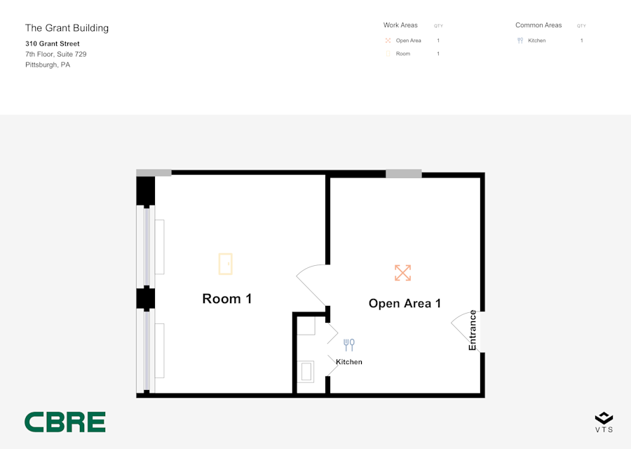 Floor plan - 7th Floor, Suite 729 - The Grant Building - 310 Grant Street