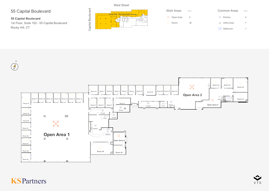 Floor plan - Partial 1st Floor, Suite 102 - 55 Capital Boulevard -  - Corporate Ridge - 55 Capital Boulevard