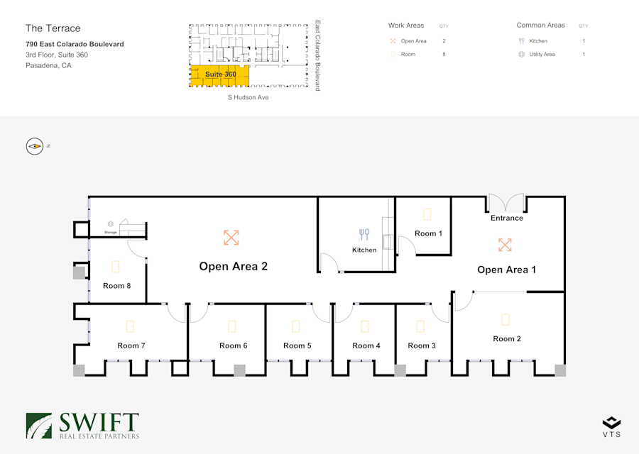 Floor plan - Partial 3rd Floor, Suite 360 - The Terrace - 790 East Colorado Boulevard 