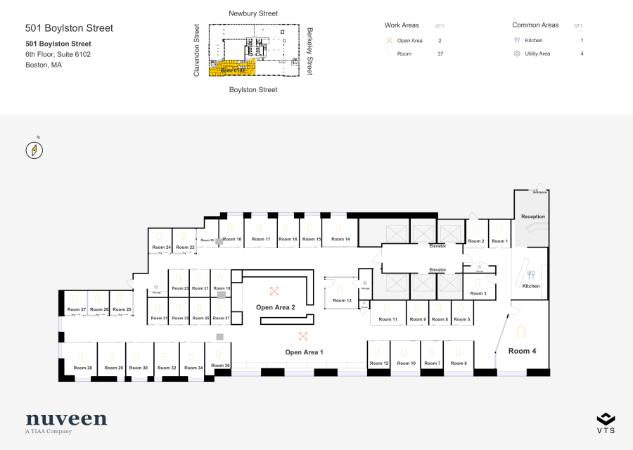 Floor Plan - Partial 6th Floor, Suite 6102 - 501 Boylston Street
