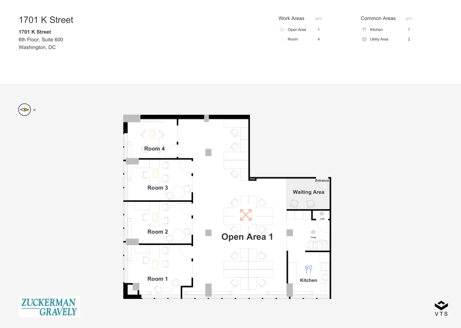 Floor plan - Partial 6th Floor, Suite 600 - 1701 K Street