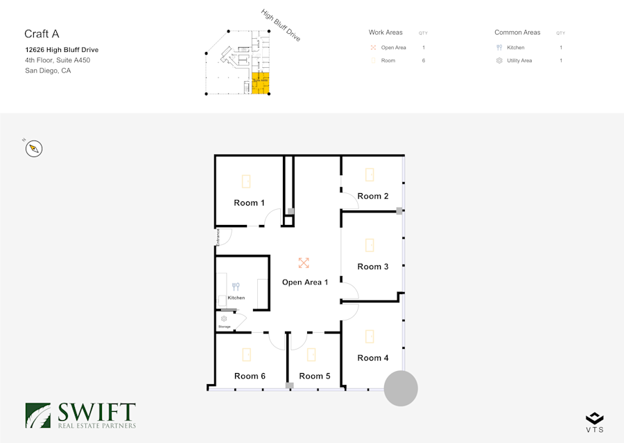 Floor plan - Partial 4th Floor, Suite A450 - 12626 High Bluff Drive - Craft - 12626 - 12636 High Bluff Drive