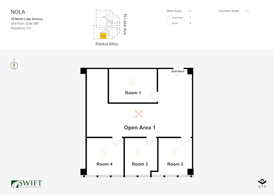Floor plan - Partial 2nd Floor, Suite 280 - NOLA - 35 North Lake Avenue
