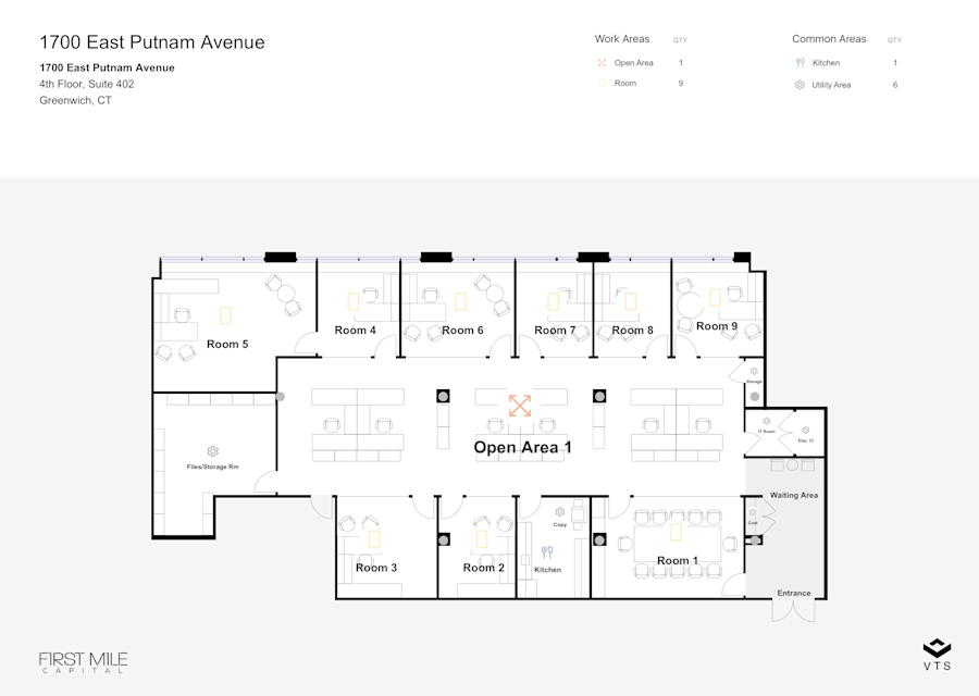 Floor plan - Partial 4th Floor, Suite 402 - 1700 East Putnam Avenue