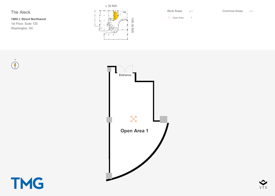 Floor plan - Entire 1st Floor, Suite 120 - The Aleck - 1400 L Street Northwest